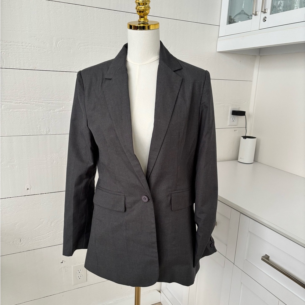 Deluc Jackson Gray Tailored Single Button Blazer NWT Size 8